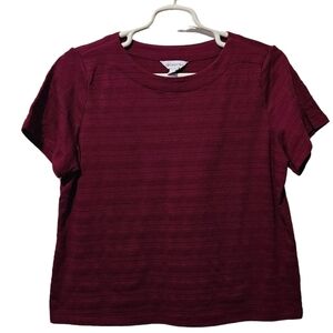 Liz Claiborne Casual Crew Neck Short Sleeve T Shirt Cotton Polyester XXL Fuchsia